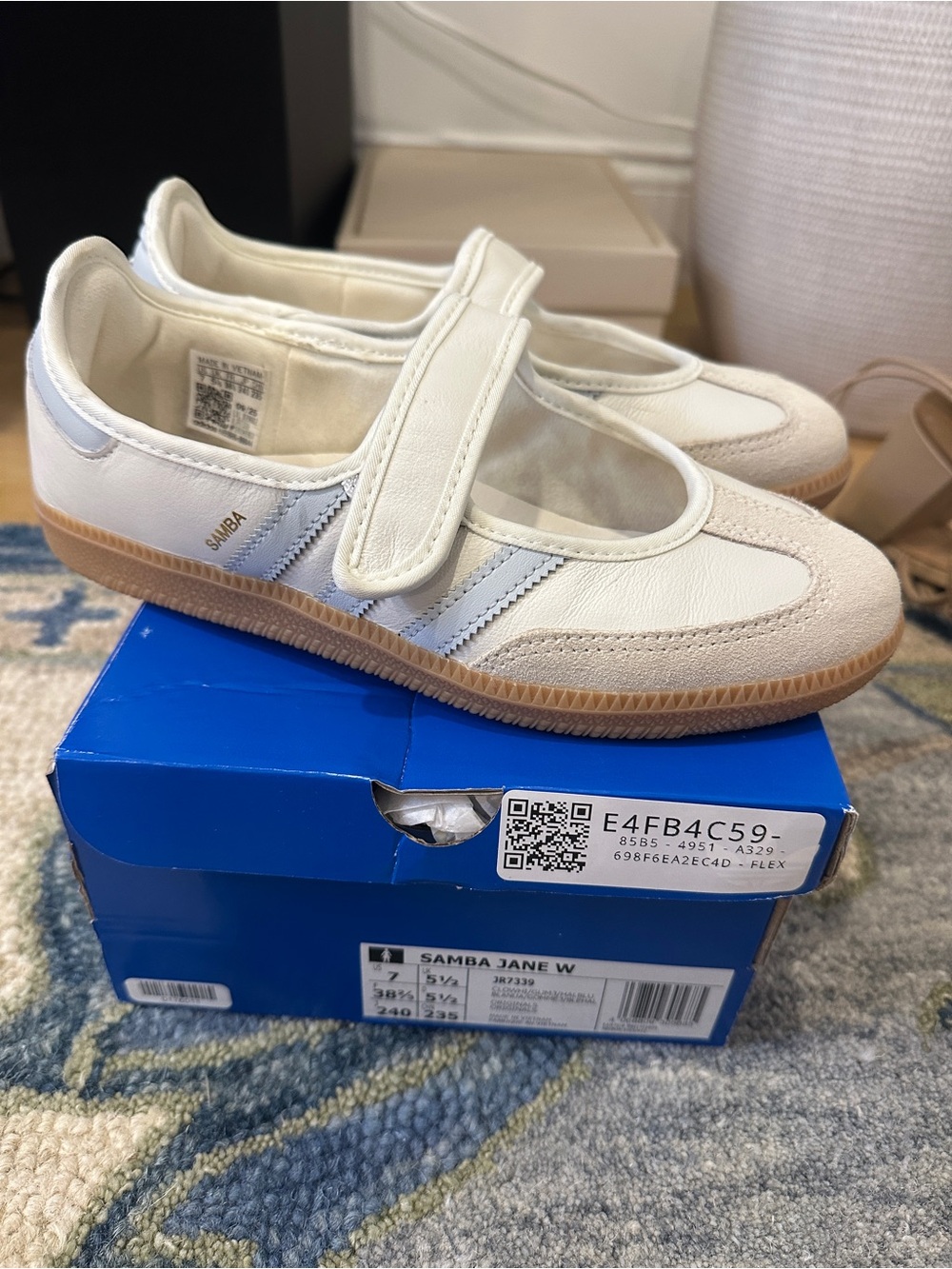 adidas Samba Jane White Gum Blue Halo Women's - Picture 7 of 14